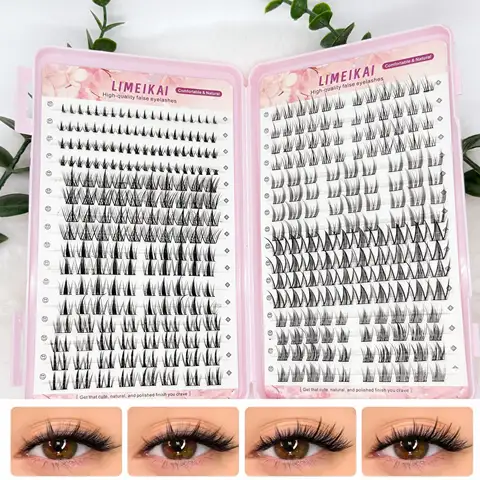 Limeikai Segmented DIY Cluster False Eyelashes,Mixed Lengths,Natural Dense Fairy-Like Hairs, Easy for Beginners, Multi-Size Pack