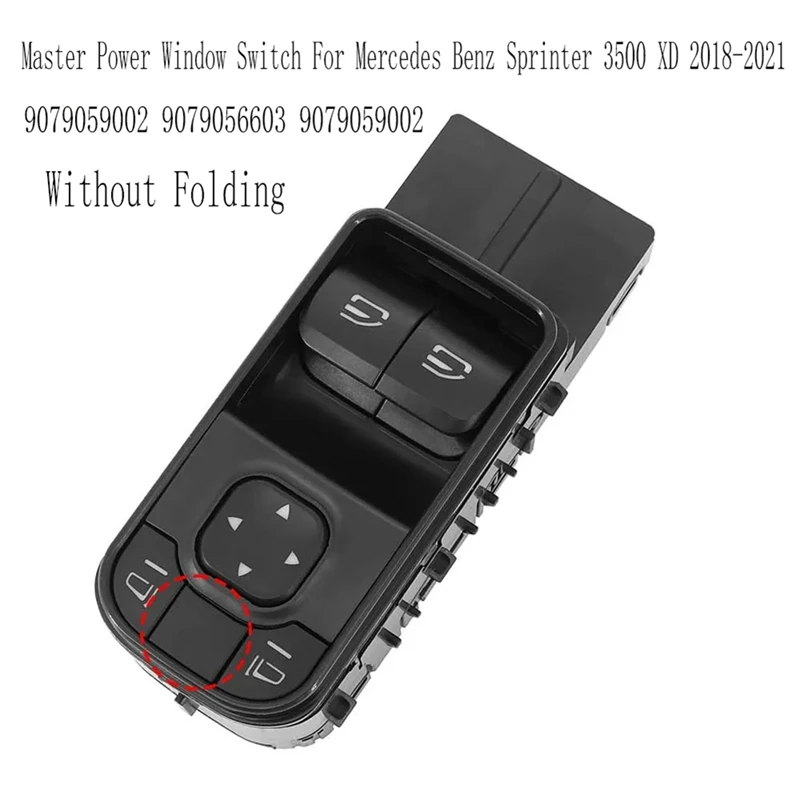 

Без складывания оконного стекла, кнопка подъема, главный переключатель стеклоподъемника для Mercedes Benz Sprinter 3500 XD 2018-2021