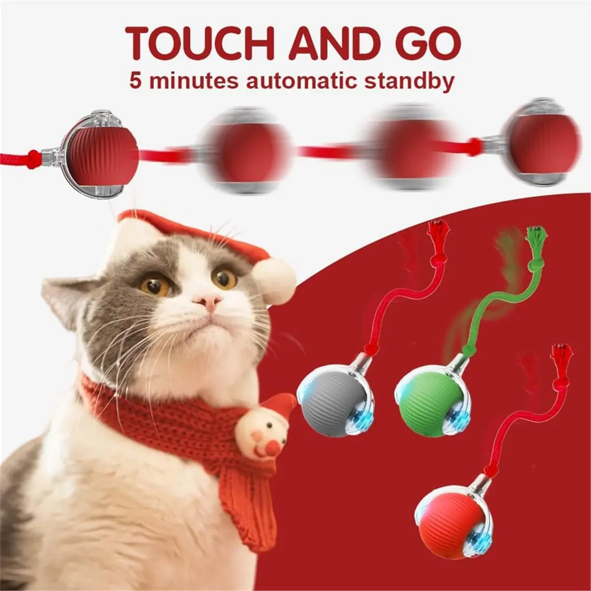 【AT48】 NEW Yonynn Smart Interactive Rolling Ball Toy for Cats & Dogs, Ideal for Indoor Play and Pet Engagement