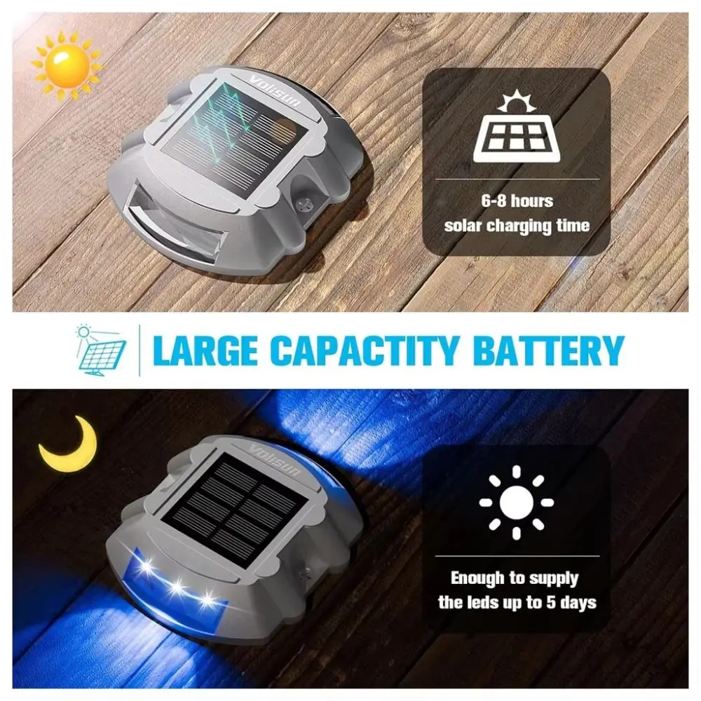 Safety Light Smart Solar Road Stud Solar Powered Reusable Driveway Light Durable Casting Aluminum Solar Lamp Garden