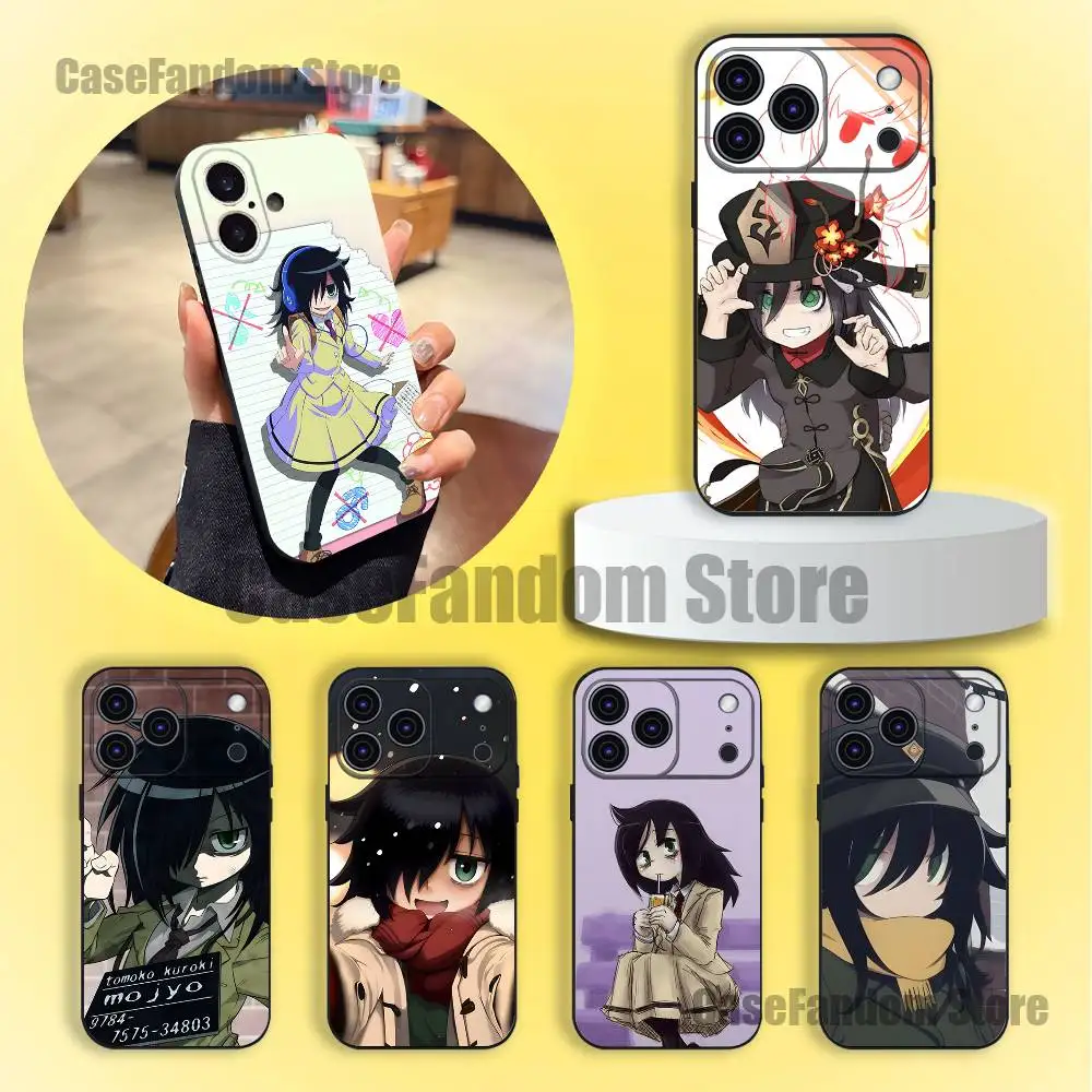 

W-Watamote T-Tomoko K-KurokiS Wear-resistant Phone Case For iPhone 17,16,15,14,13,12,11,Pro,Max,Plus Black Soft Cover