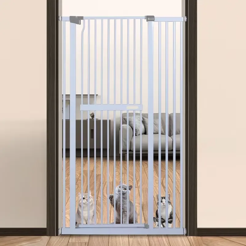 JIKE CTI Certified No-Drill Upgraded Cat-Proof Door Barrier 150cm Tall ABS Carbon Steel Gate Auto-Close Small Animals