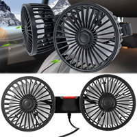 Car Fan for Backseat Dual-Head USB Powered Car Cooling Fans with 3 Speeds 360° Rotatable 5V Electric Car Seat Fan Powerful