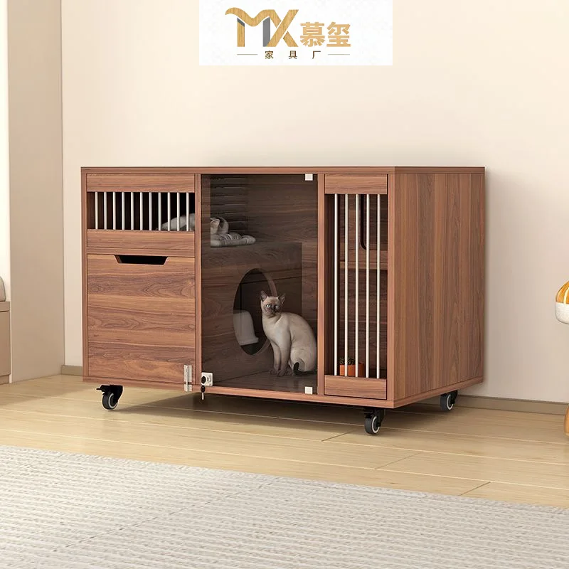 Cat Villa Cat House Household Indoor Pet Cabinet  House Large Free Space Integrated Cat Cage