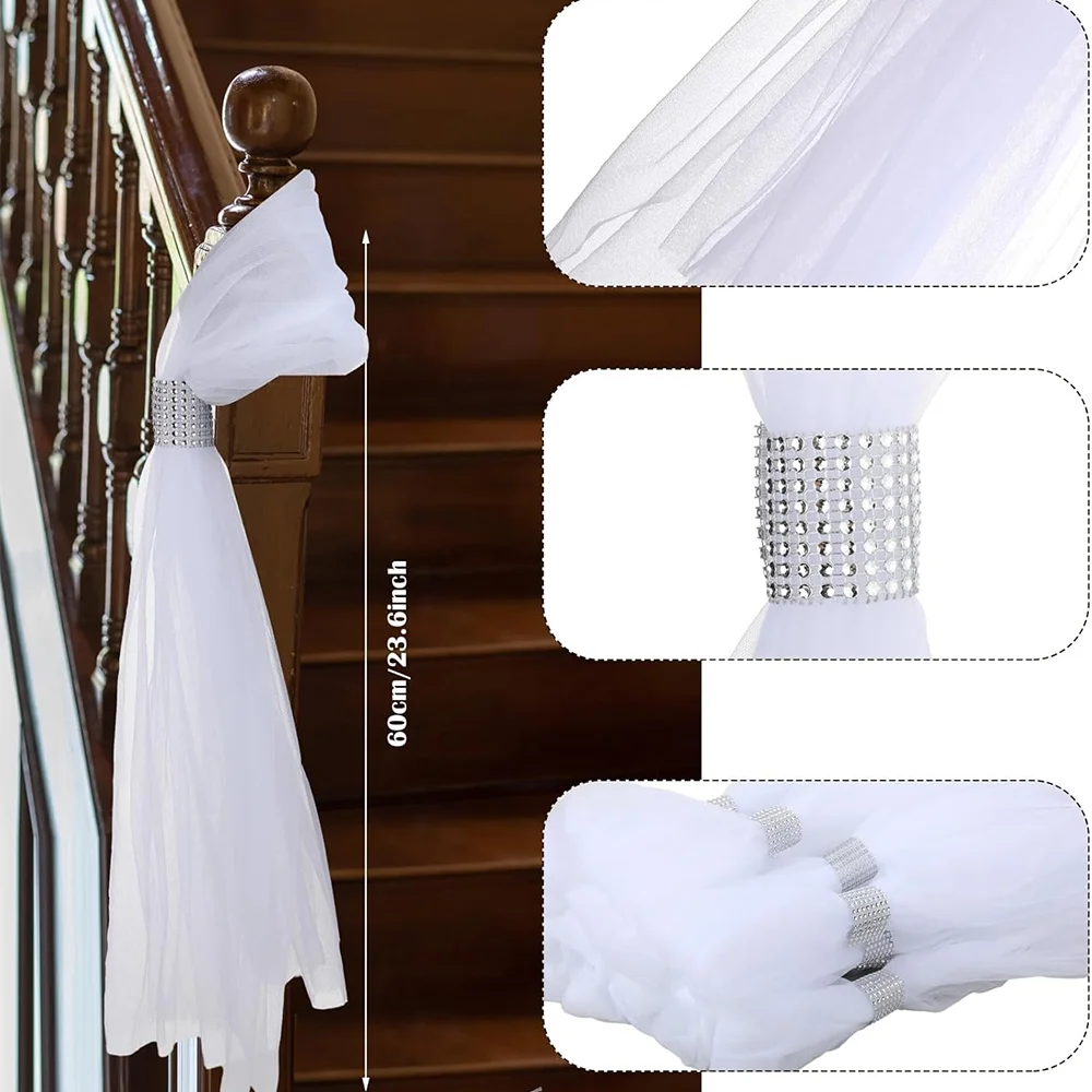 custom 5 pcs Wedding Pew Bows Wedding Aisle Decoration White Tutu Bow Tulle Chair Bows for Church Bridal Shower favors funny