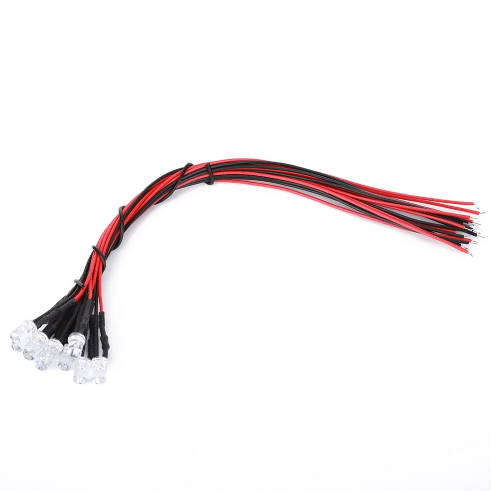 Low Power 5mm LED Light Emitting Diode 12V Multicolor Quick Flashing LED Light Bead Prewired LED Car Decor