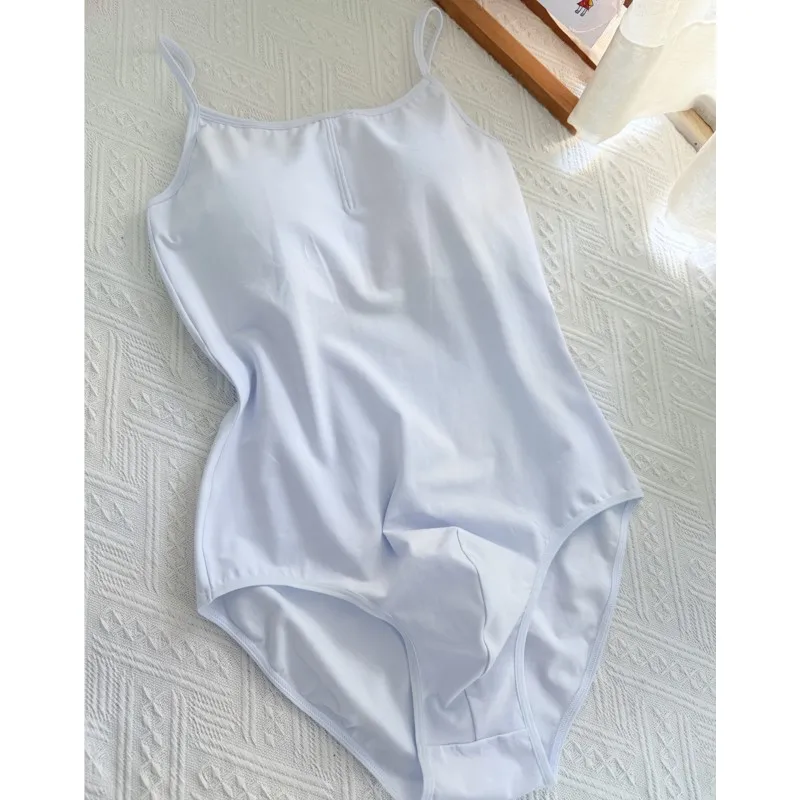 Camiseta de Tirantes para Hombre, Ropa de Baile, Lycra y Algodón, Azul y Rosa, con Bolsa Convexa, Body para Ballet, Gimnasia, Leotardo