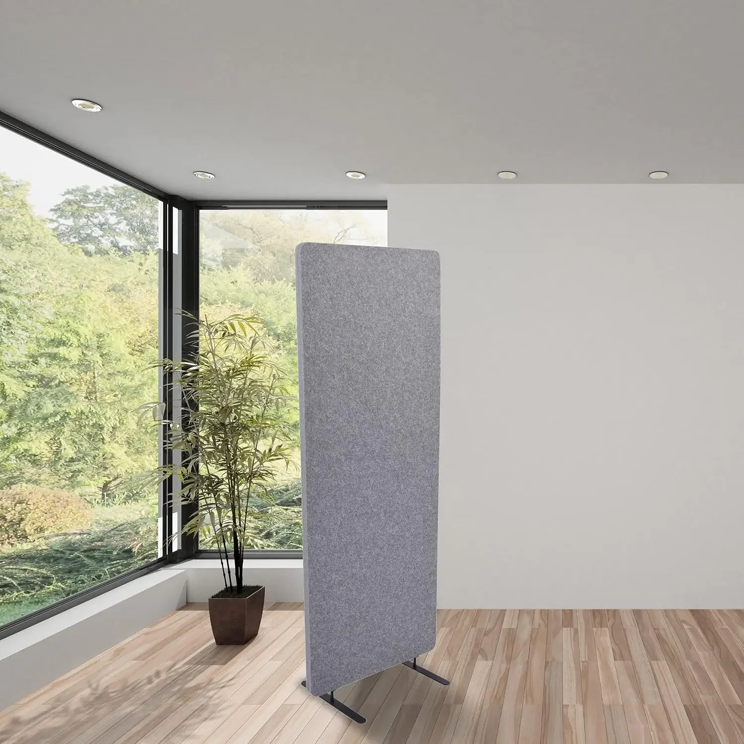 Stand Up Desk Store ReFocus Raw Freestanding Acoustic Desk Divider Privacy Panel to Reduce Noise and Visual Distractions (Castle