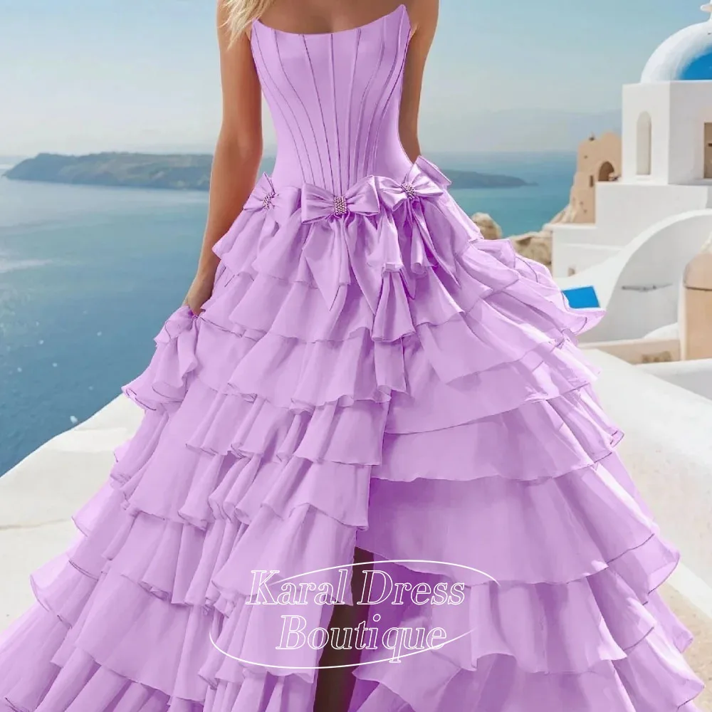 

Dubai Customized Red Square Collar Long Sleeves robes de soirée Satin A-line Strapless Party Dresses Floor-Length Prom Dress