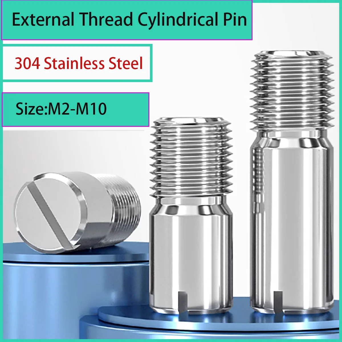 304 Stainless Steel Slotted Dowel Pin, Precision Cylindrical Locating Pin M2-M10
