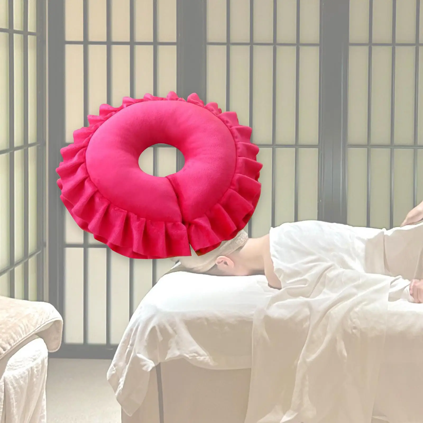 

Face Down Pillow Round Massage Headrest for Bed for Office Stomach Sleeper