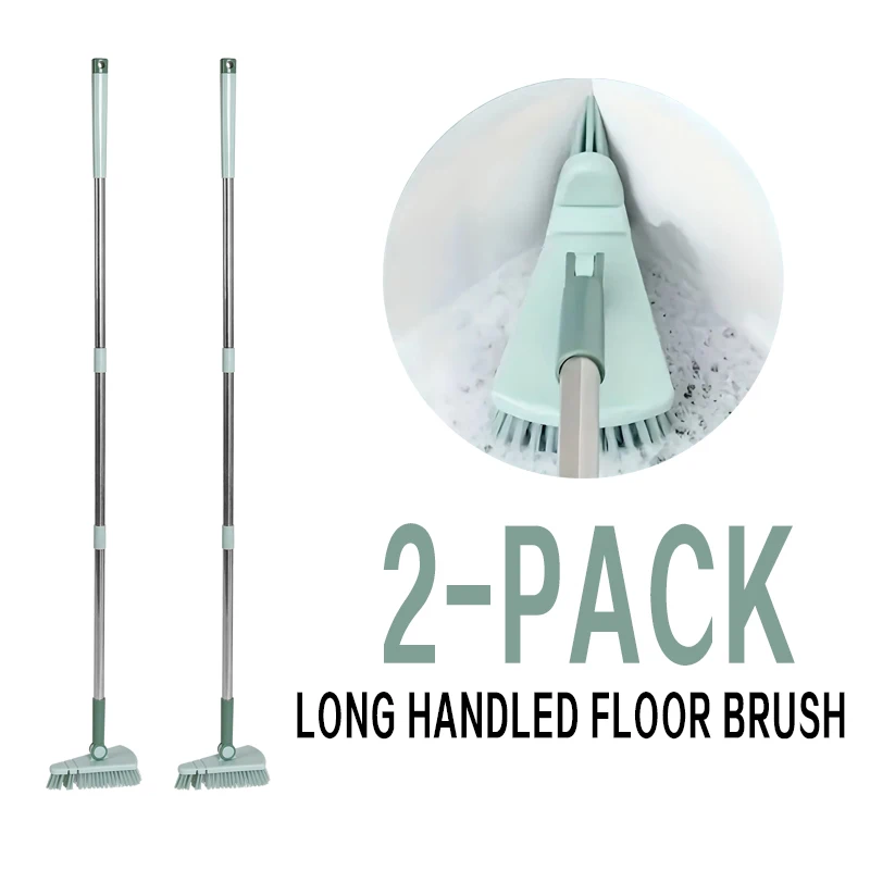 

2pcs Long handle triangle floor brush Household bathroom tile brush bathroom floor tile gap cleaning tool