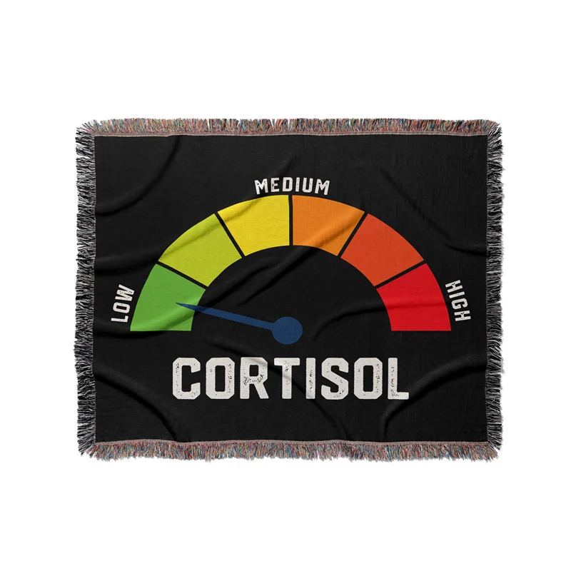 Gaslight Gatekeep Girlboss Low Cortisol Levels Stress Humor Funny Meme Jacquard Fringed Woven Throw Blanket with Tassel
