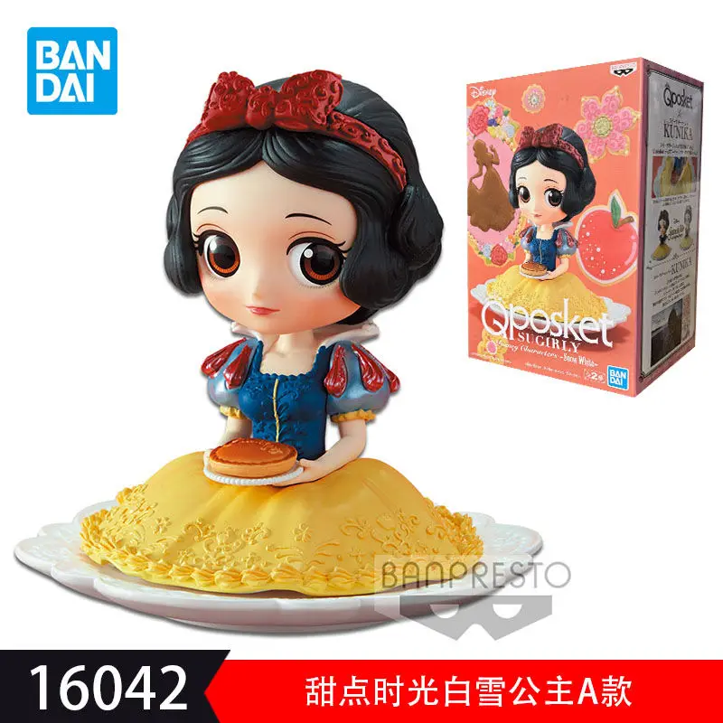 Bandai Original Qposket Disney princesa Anime figura Blancanieves Aurora Alice figuras de acción de juguete para niños niñas modelo de regalo
