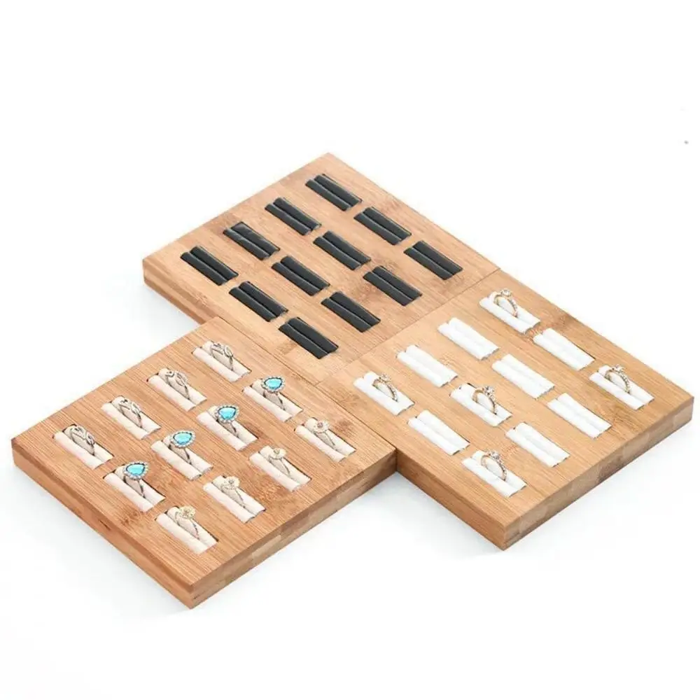 15 Grids Ring Storage Tray Wooden Exquisite Design Jewelry Display Rack Display Plate Support Stand Jewelry Earrings Organizer
