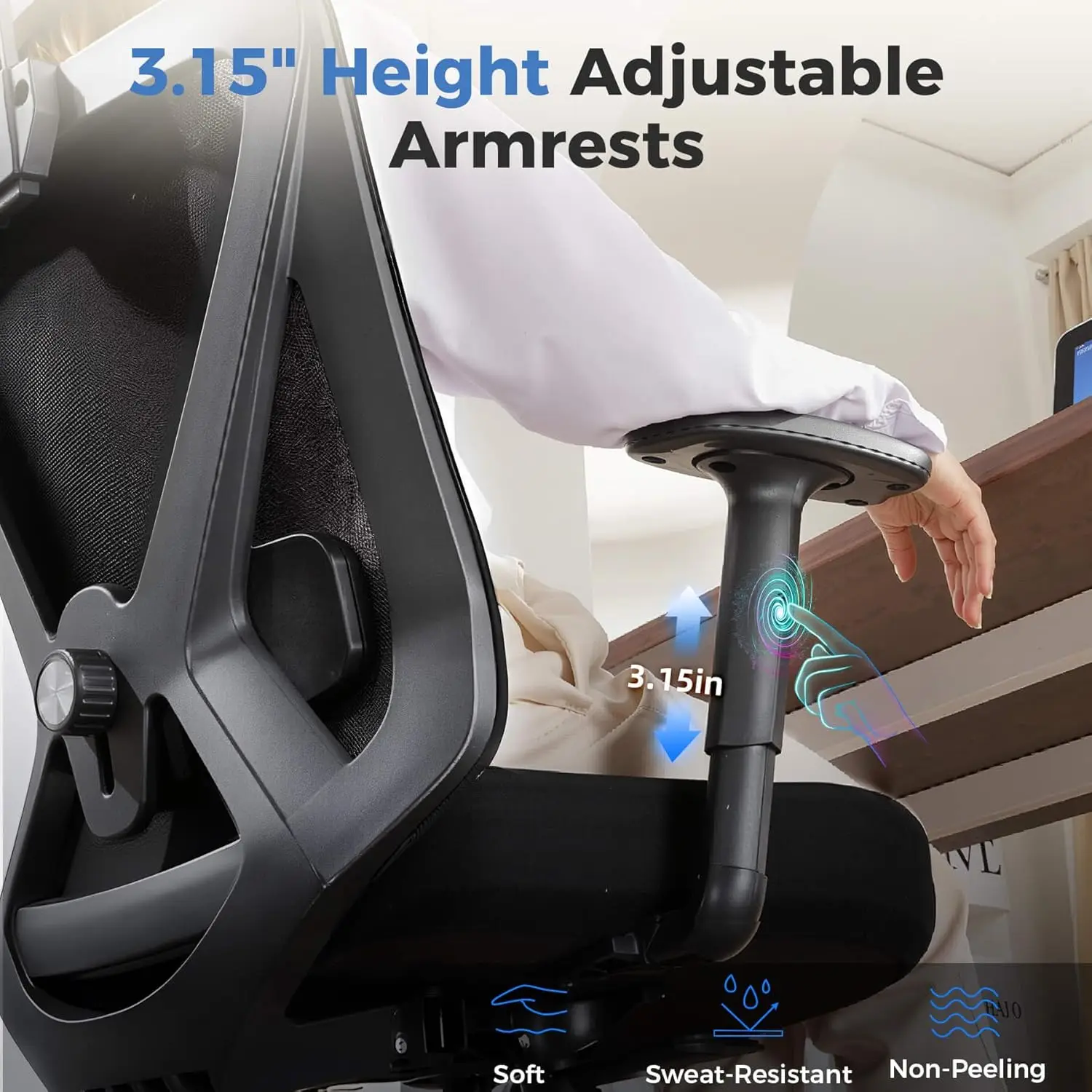 Ergonomic Office Chair Big and Tall Gaming Chair with Footrest, 3D Adaptive Lumbar Support & Headrest, Rolling Computer Chair