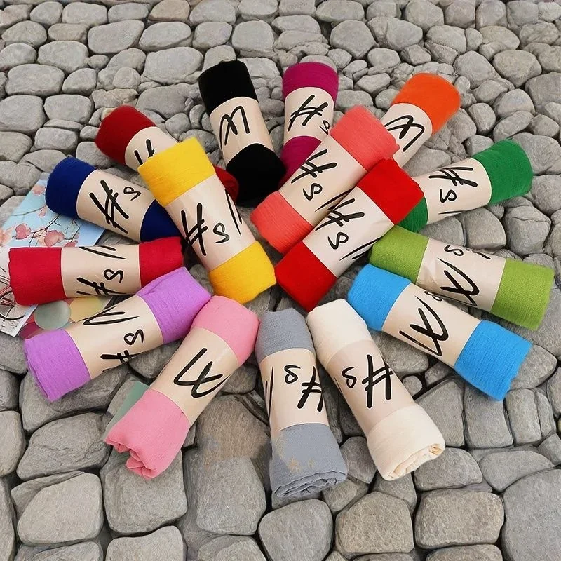 

Хлопковый льняной шарф ярких цветов, противопесочный шейный платок, женский тонкий палантин, длинный шарф, мягкие шарфы, шали