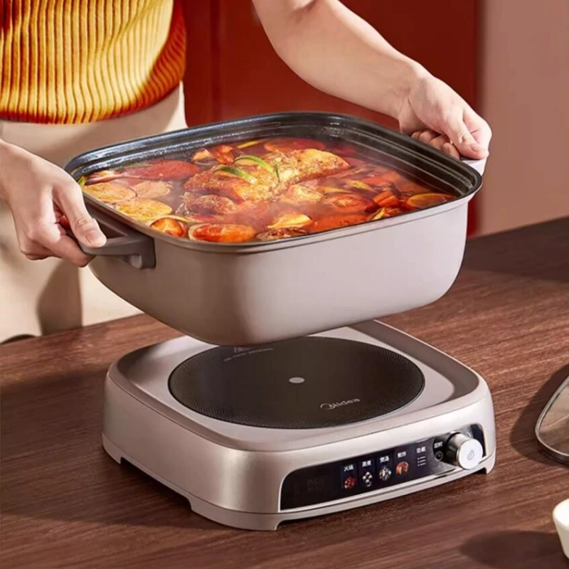 ميديا 220 فولت إناء/ قدر كهربائي منزلي سبليت 6.5L متكامل متعدد الوظائف وعاء تسخين كهربائي 2200 واط مقلاة كهربائية
