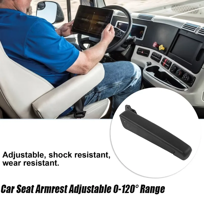 Black Left Right Hand Arm Rest Car Seat Armrest Adjustable 0-120° Range Replacement for Iveco RV Motorhome