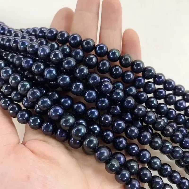 

Natural Black Blue Pearl Necklace, 7-8mm, Free Shipping, Timeless Jewelry for Women, Perfect Wedding Gift