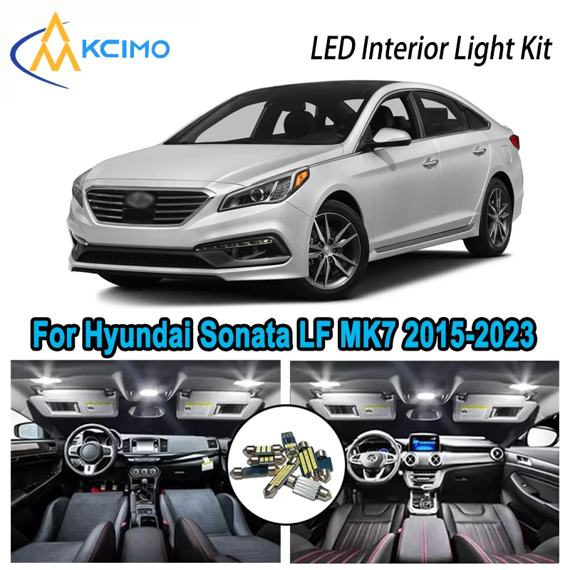 

Для Hyundai Sonata LF MK7 2015-2023 2016 2017 Премиум Яркий светодиодный внутренний купол Карта багажника Комплект автомобильных светодиодных ламп Canbus без ошибок
