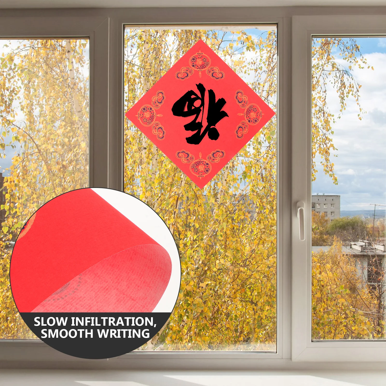 

20 Sheets Red Paper with Word Blessing Door Stickers Chinese Party Decorations Wall Lunar Calendar Spring Festival Fu Child