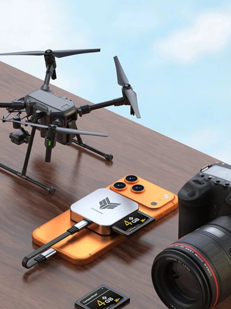 Kebidumei Magnetyczny czytnik kart 4 w 1 OTG CF SD TF, przenośny szybki adapter do kart pamięci USB do telefonu i aparatu — zdjęcie produktu 7
