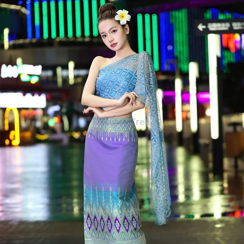 2026 exotic style fairy princess garment the same as chinese TV stars dai minority clothes splashing festival thailand clothing