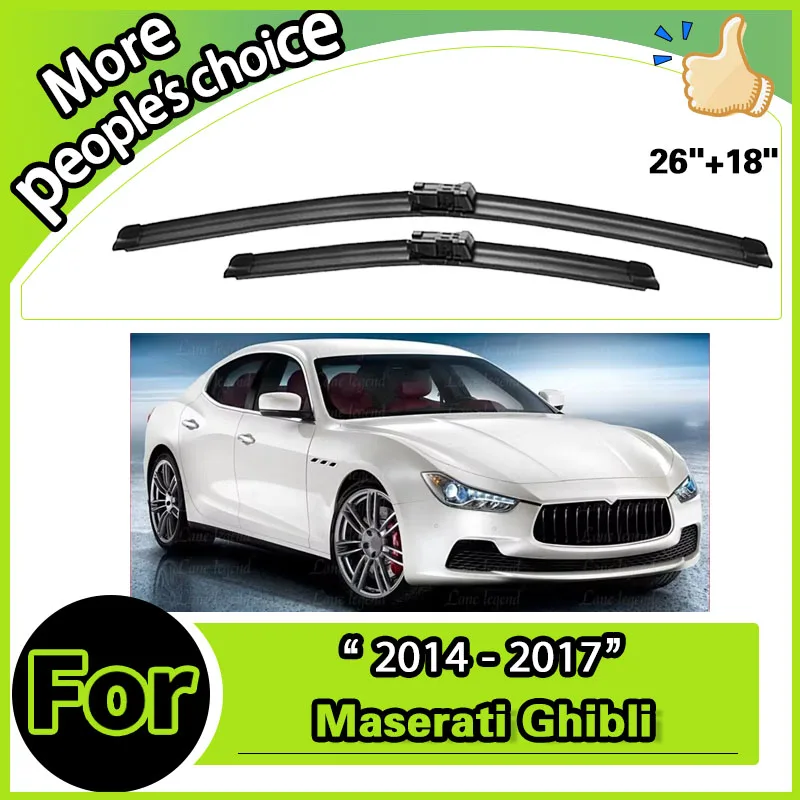 For Maserati Ghibli 2014-2017 Front Windshield Wiper Blades Windscreen Window Accessories 2014 2015 2016 2017 26"+18" 2pcs