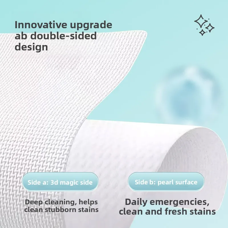 Doppelseitige Fleckenentfernungstücher – No-Wash-Notfall-Kleidungsreiniger, Fleckenentfernende Feuchttücher für Daunenjacken, einzeln
