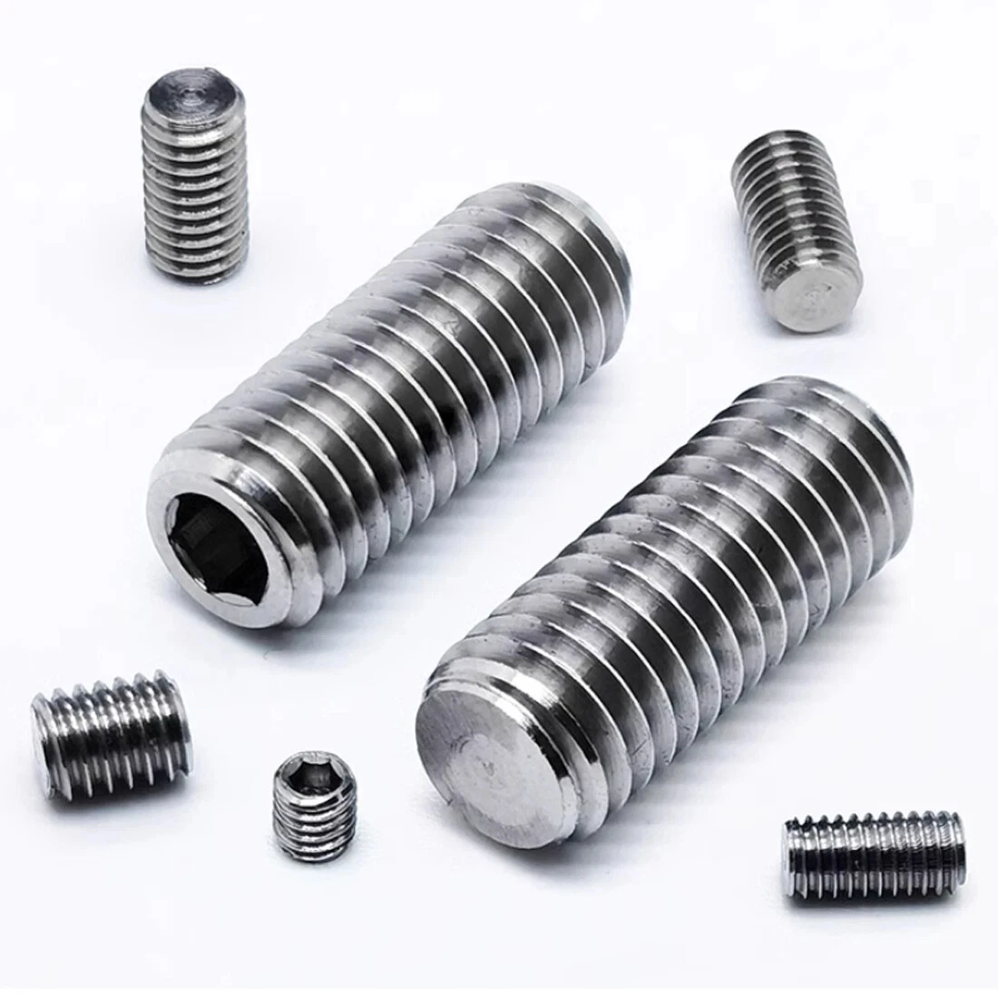 1~5Pcs TC4/GR5 Titanium Alloy Hex Socket Set Screws DIN913 M4 M7 Flat Point Grub Set Screws Length 8mm~50mm