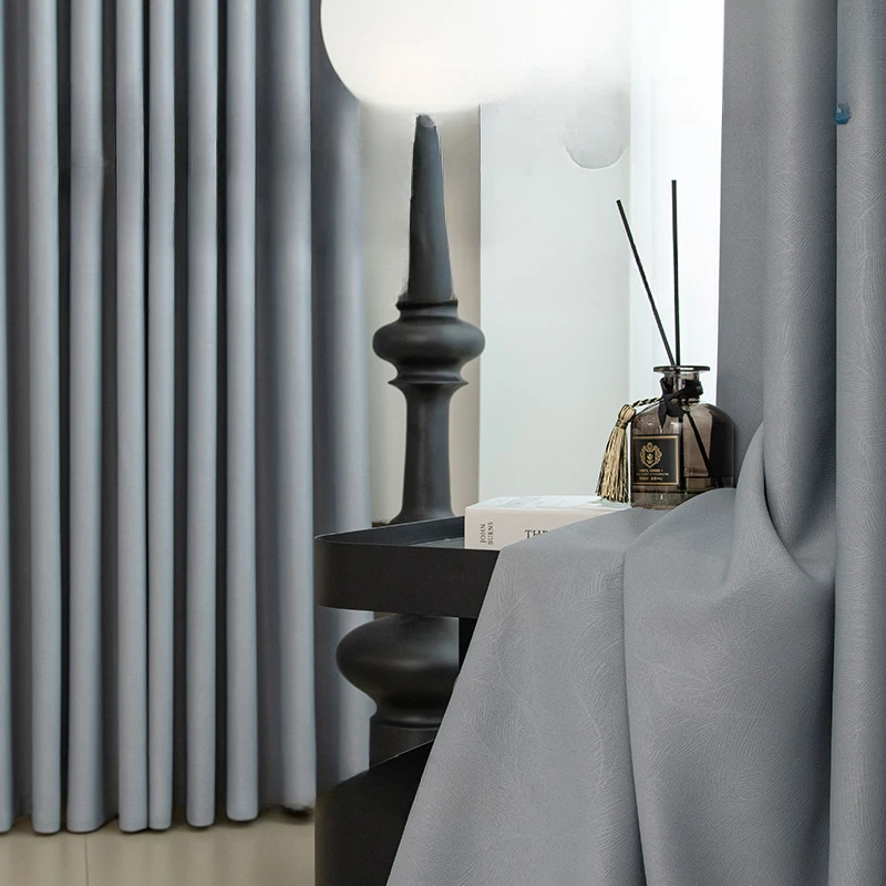 

High Blackout Curtain Chenille New Bedroom High-end Light Luxury Modern Minimalist Living Room Sunshade Insulation Door Screen