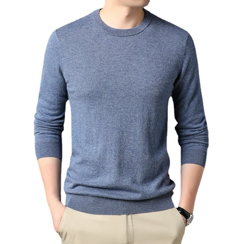 MRMT 2024 Brand New Thin Woolen Sweater Men's Round Neck Men's Fashion Men's Base Solid Color Sweater Sweater For Male