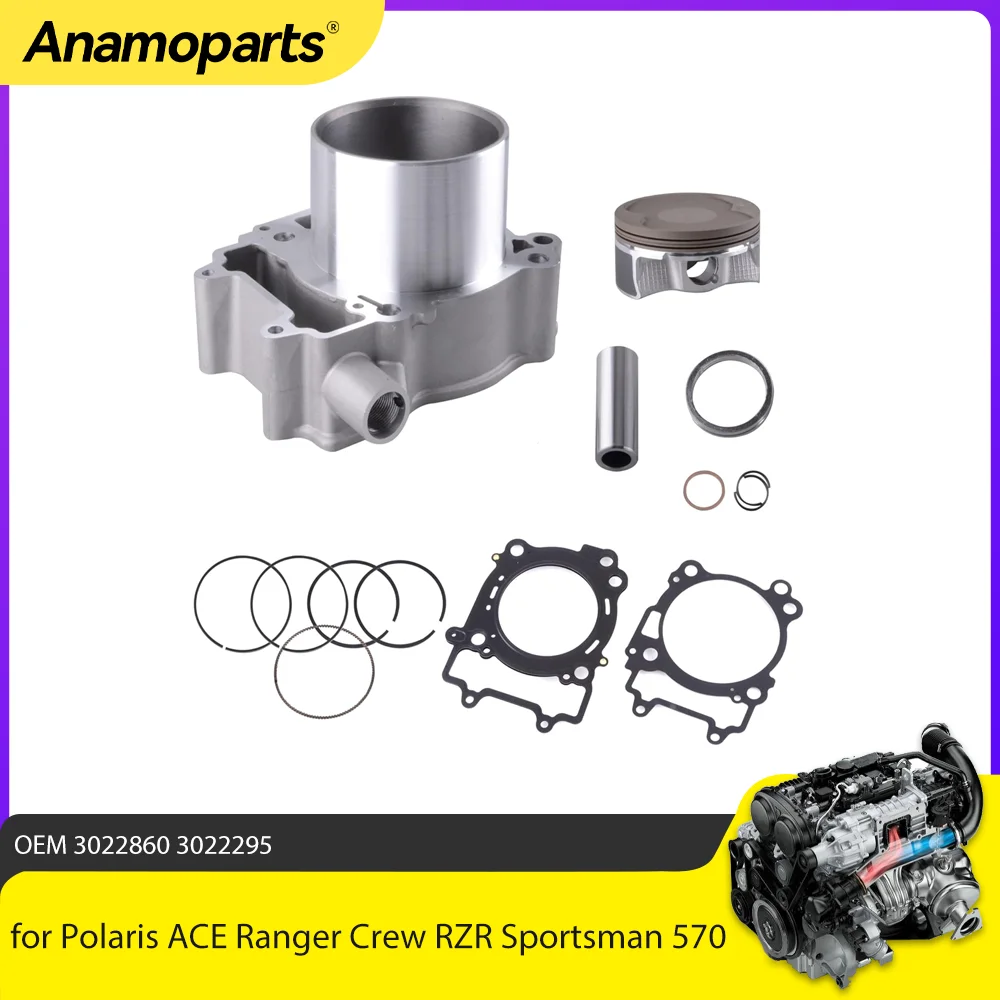 Cylinder Piston Gasket Top End Kit 12-19 99mm 570cc ATV UTV for Polaris ACE Ranger Crew RZR Sportsman 570 EFI 3022860 3022295