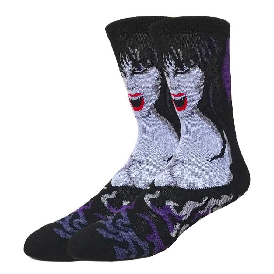 5 pares de calcetines de Anime de dibujos animados de moda urbana Hip Hop para hombres y mujeres con recurso que brilla en la oscuridad novedad divertida equipo Casual