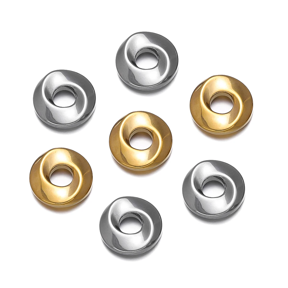 5 قطعة/الوحدة الفولاذ المقاوم للصدأ الحفرة الكبيرة جولة الخرزة المعلقات للنساء أقراط قلادة أساور مستلزمات صناعة المجوهرات النتائج