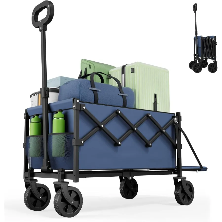 

Складной складной фургон с задней дверью, складные тележки с емкостью 350 фунтов, легкая портативная универсальная тележка для