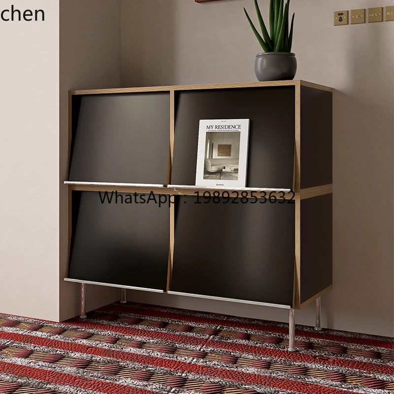 TV Cabinet Living Room Home Floor Storage Locker Integrated Solid Wood Ocean Board Light Luxury Premium Sense