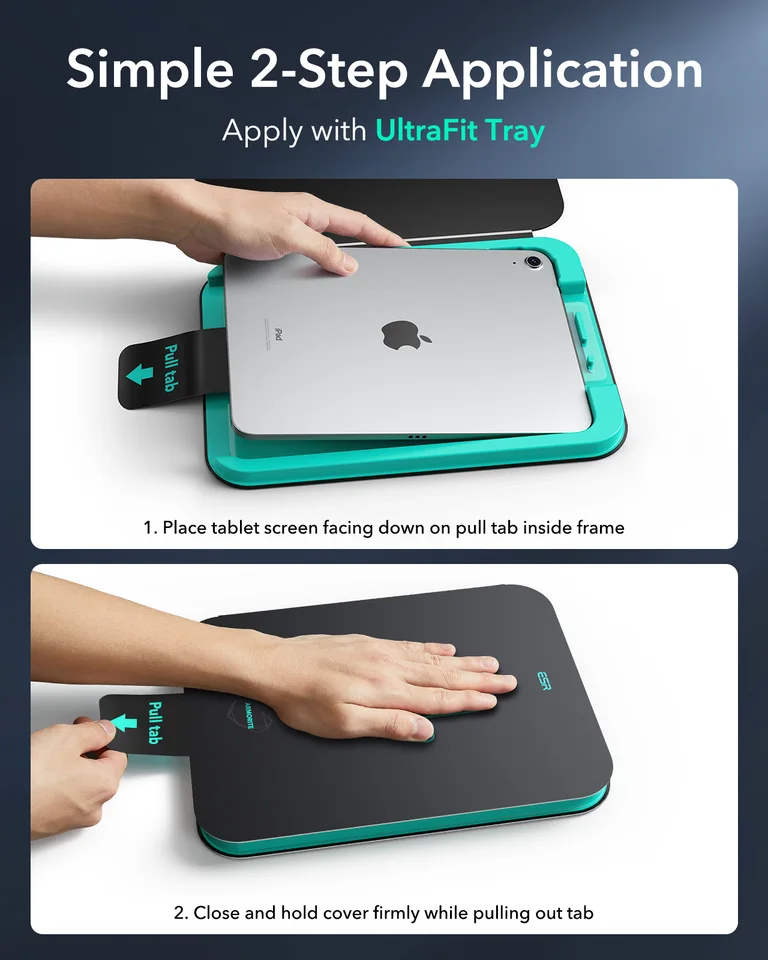 ESR 2 Unidades Protector de Pantalla Armorite para iPad Air 13/11 M4/M3/M2 y iPad 12/11/10 Gen y Pro 11/13 (M5/M4)/12.9 Película de Vidrio Templado 2