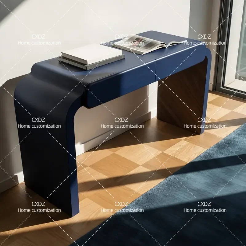 Minimalist Solid Wood Desk Modern Bedroom Writing Table with Storage Entryway Console Table Home Office Furniture