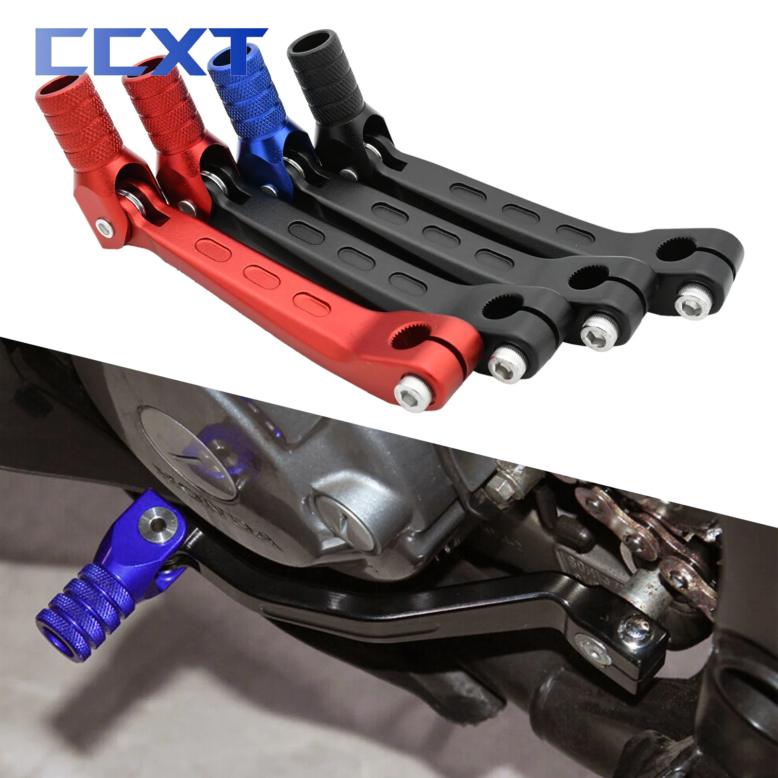 For Honda CRF150F CRF230F CRF 150F 230F 2003-2017 Motorcycle Dirt Bike Motocross Red CNC Aluminum Folding Shifter Shift Lever