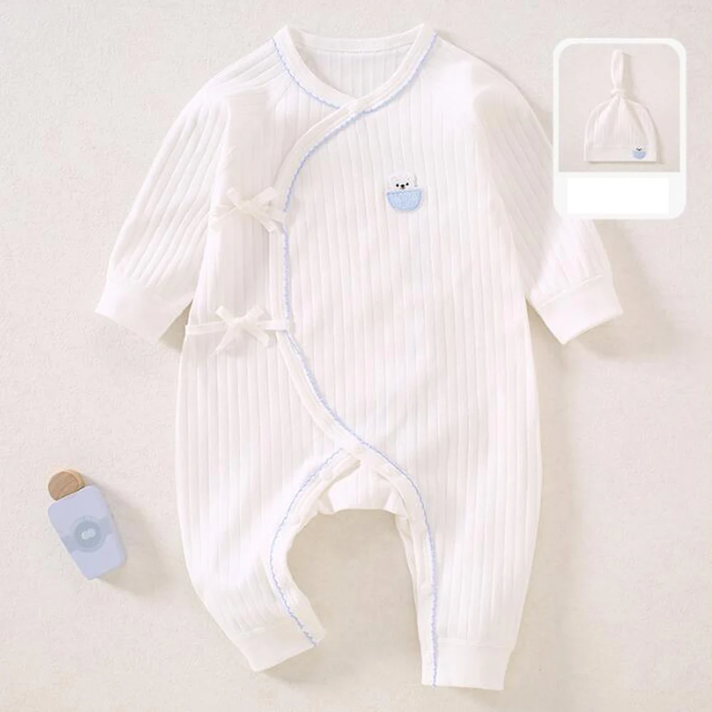 Baby Boy Jumpsuit Long Sleeve Cotton Spring Autumn Winter Newborn Clothes 0-6 Months Baby Girl Romper With Hat