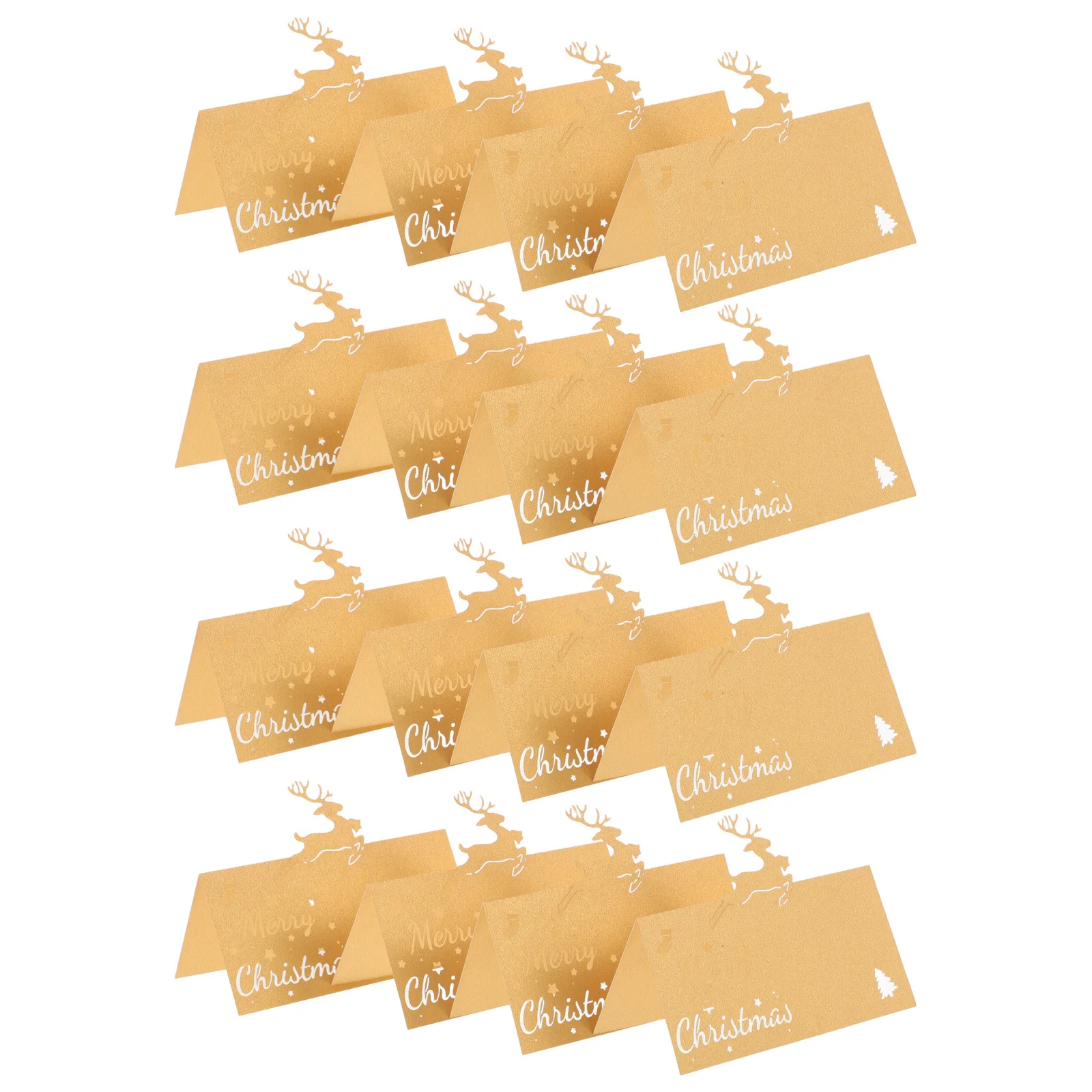 

50Pcs Christmas Place Cards Reindeer Hollow Paper Wedding Guest Seating Cards Holiday Dinner Table Tent Party Guest Place Card