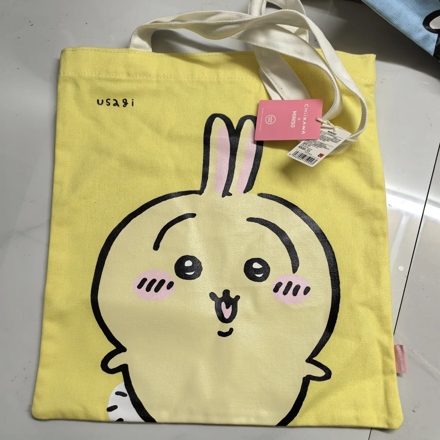 Chiikawa series shopping bag one shoulder storage large capacity 38cm usagi chiikawa hachiware Beautifully decorated for gifting - Image 2