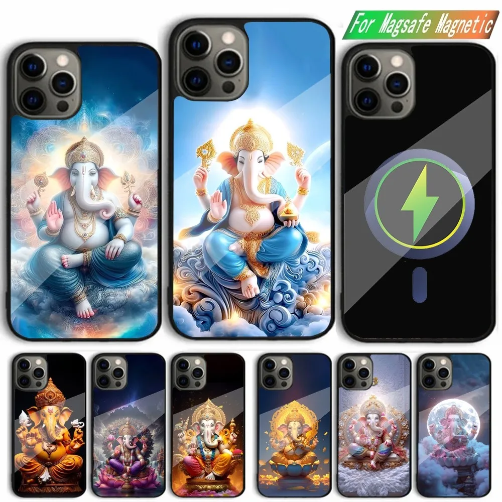 

Ganesh Elephant God Phone Case For iPhone 15,14,13,12,11,Plus,Pro,Max Mini Magsafe Magnetic Wireless Charging