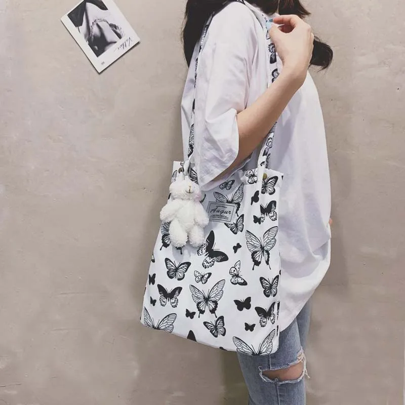 Korean Chic Big Casual Tote Bag Leopard Shoulder Bag Ladies Canvas Bag New Shopping Bag Student Print Handbag Bolsa Mujer