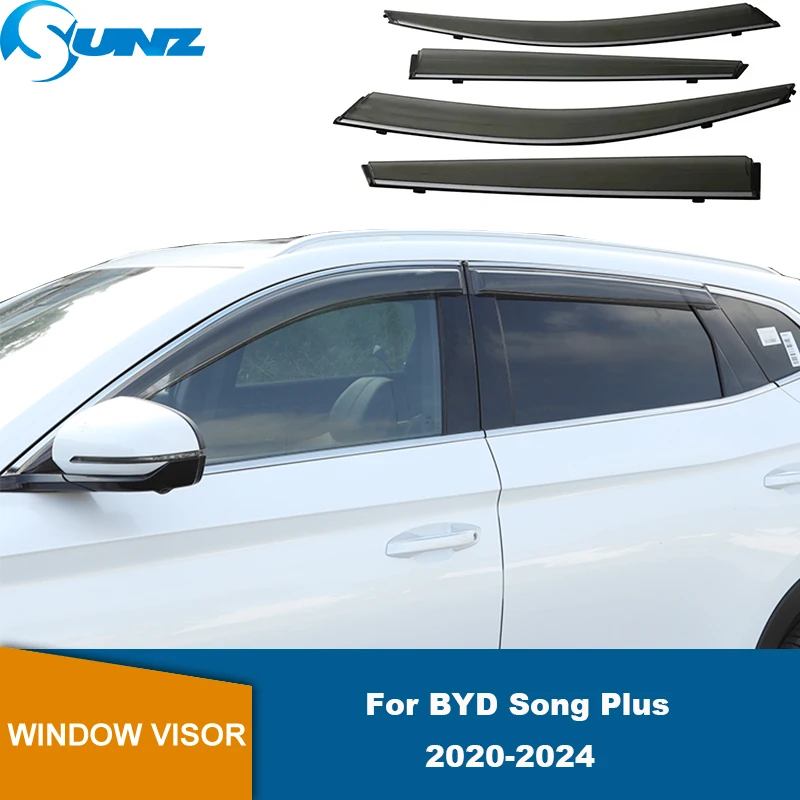 Car Window Visor For BYD Song Plus DM-i EV 2020 2021 2022 2023 2024 Side Window Wind Deflectors Vent Visor Sun Wind Rain Shield