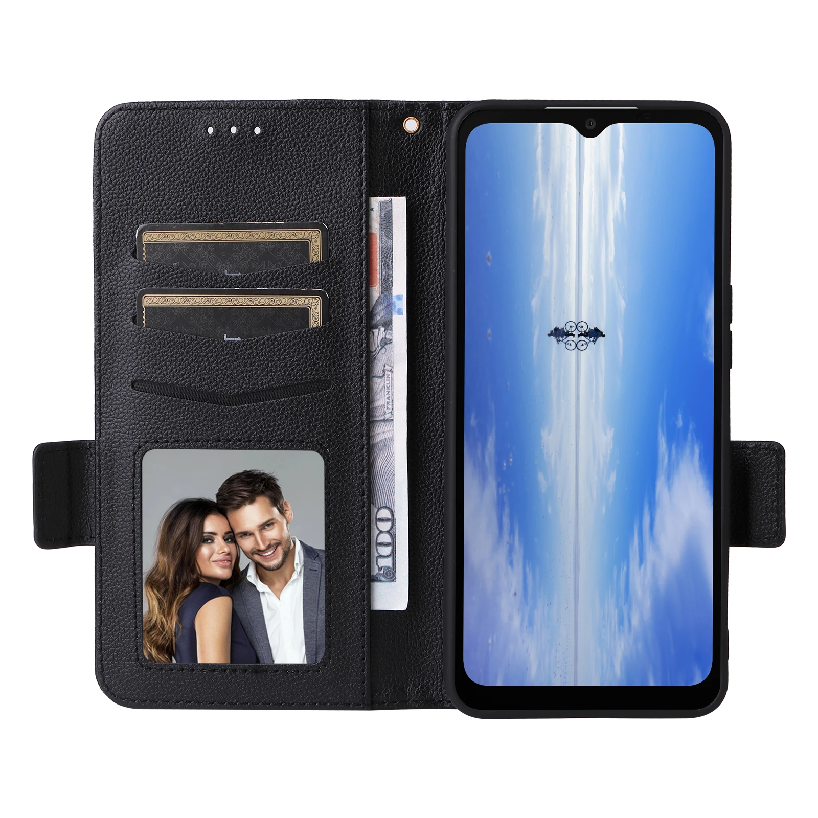 Card Slot Wallet Cover For Sharp Aquos Wish4 6.6