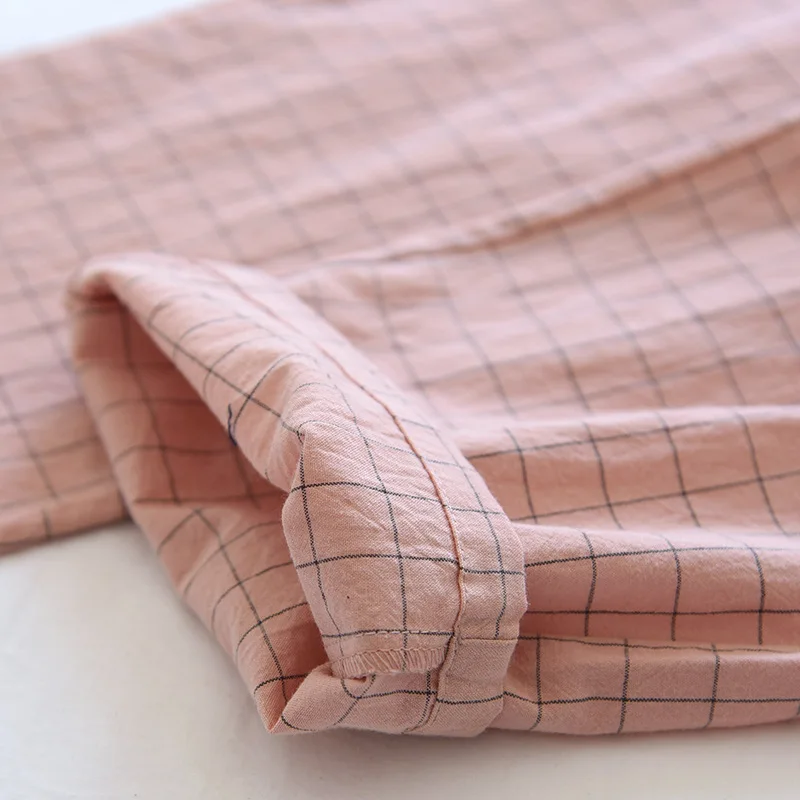 Pyjamahose für Damen, aus Baumwolle, für den Hausgebrauch, Herbst- und Winterhose, kariert, mit elastischem Bund und Kordel, Schlafhose für Studentinnen, weich und modisch. – Detail 20