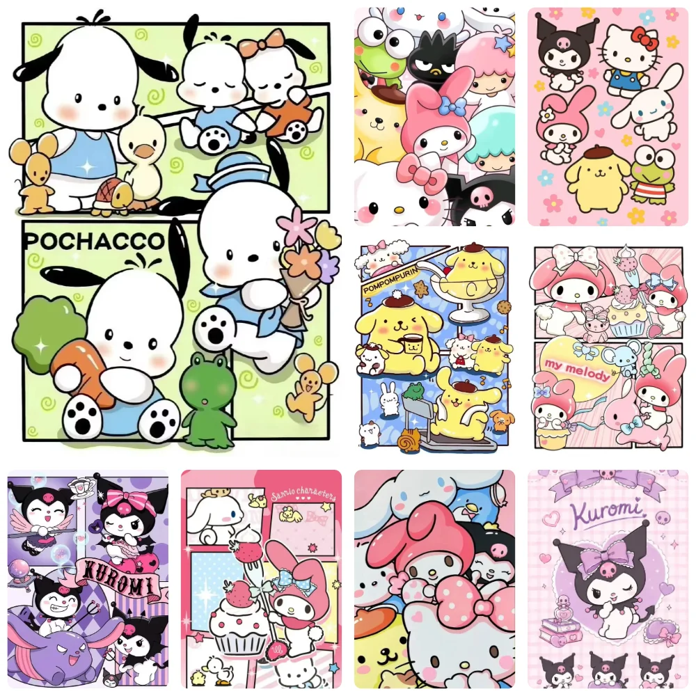 Diamond Painting Hello Kitty Sanrio Kit Kuromi Cinnamoroll Cute Diamond Mosaic Handmade Art Creative Gift Home Decor